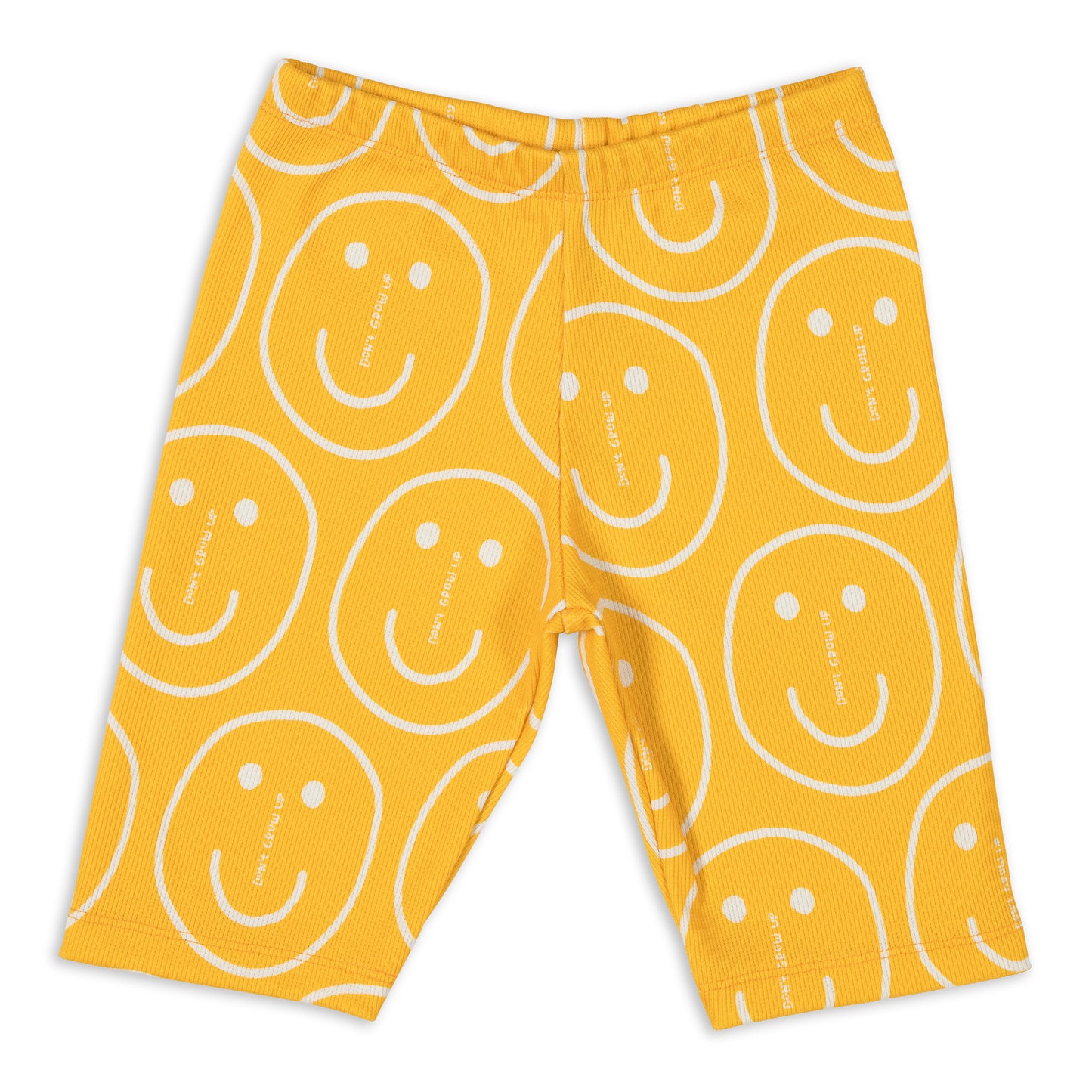 DON'T FORGET TO SMILE ON ORANGE RIBBED CYCLING SHORTS