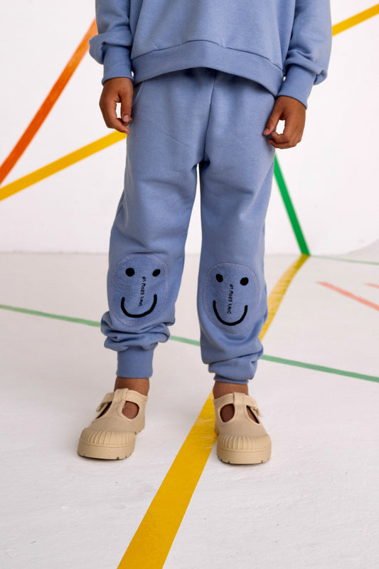 DON'T FORGET TO SMILE AUF BLAU PATCHES HOSE