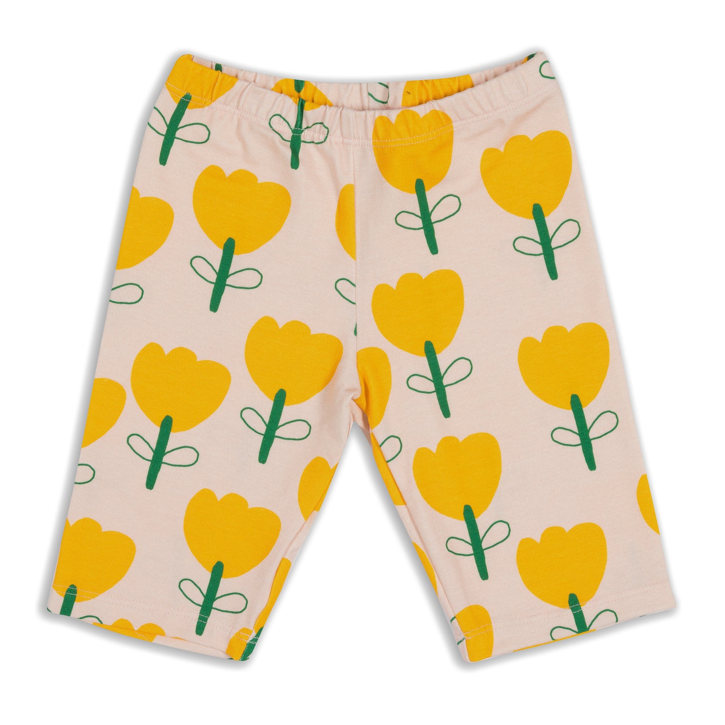 YELLOW FLOWER CYCLING SHORTS